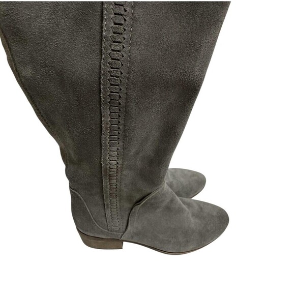 Vince Camuto Shoes - Vince Camuto Kochelda Suede Over The Knee Boots Womens 8.5 Gray Flat Zip Riding